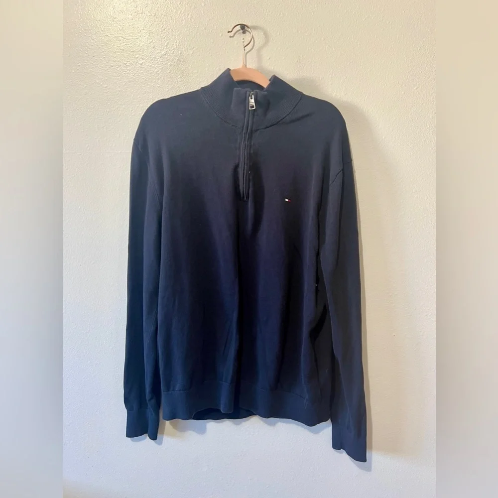 Tommy Hilfiger Men's Q-Zip Cotton Pullover - XXL